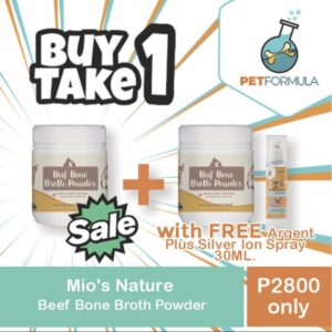 BUY 1 GET 1 Mio’s Nature Beef Bone Broth Powder 120g W/ 30ML PET SPRAY – Dogs and Cats